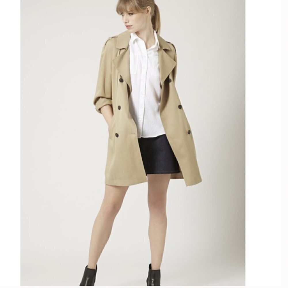 Topshop Lightweight Split Back Duster Coat Size U… - image 1